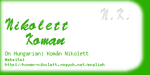 nikolett koman business card