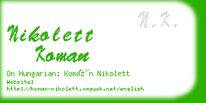 nikolett koman business card